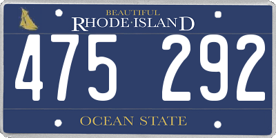 RI license plate 475292