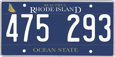 RI license plate 475293