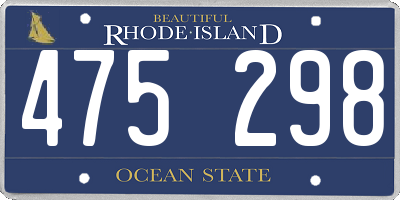 RI license plate 475298