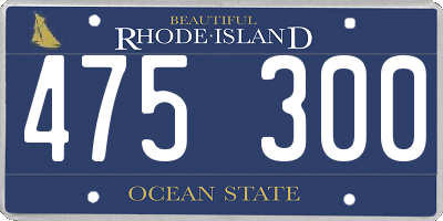 RI license plate 475300