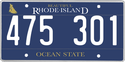 RI license plate 475301