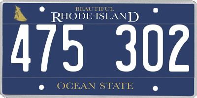 RI license plate 475302