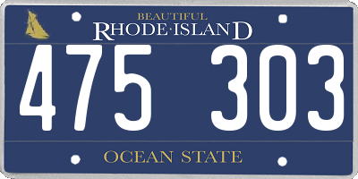 RI license plate 475303