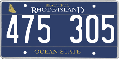 RI license plate 475305