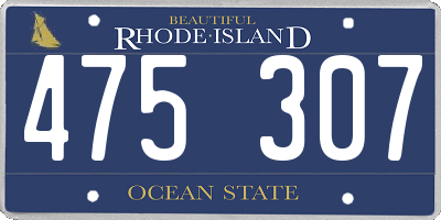 RI license plate 475307