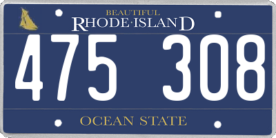 RI license plate 475308