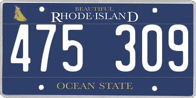 RI license plate 475309