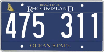RI license plate 475311