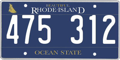 RI license plate 475312
