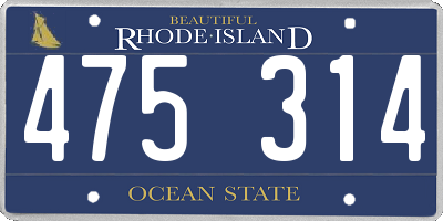 RI license plate 475314