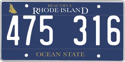 RI license plate 475316