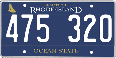 RI license plate 475320