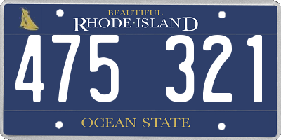 RI license plate 475321