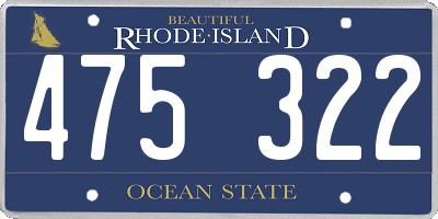 RI license plate 475322