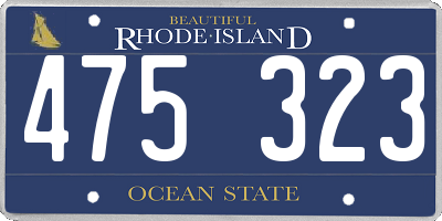 RI license plate 475323
