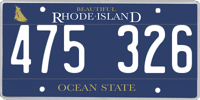RI license plate 475326
