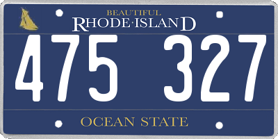 RI license plate 475327