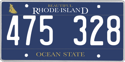 RI license plate 475328