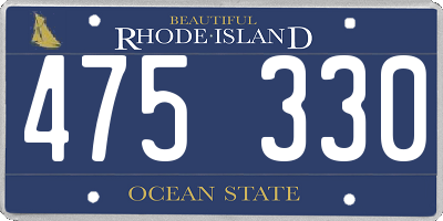 RI license plate 475330