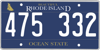 RI license plate 475332