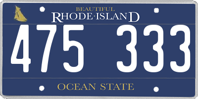 RI license plate 475333