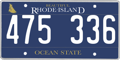 RI license plate 475336