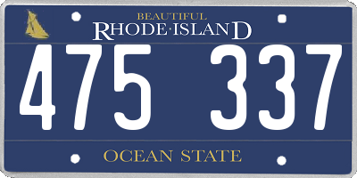 RI license plate 475337