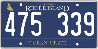 RI license plate 475339