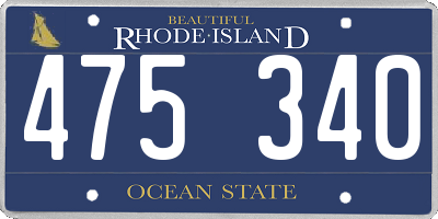RI license plate 475340
