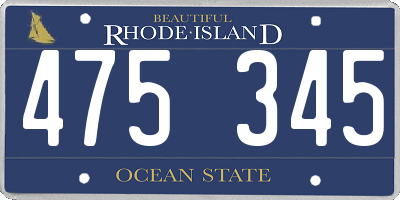 RI license plate 475345