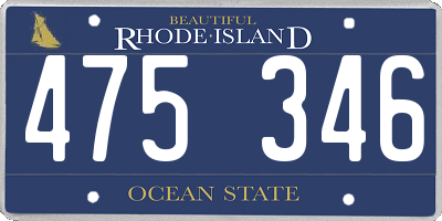 RI license plate 475346