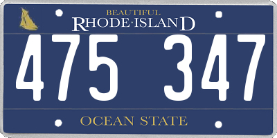 RI license plate 475347