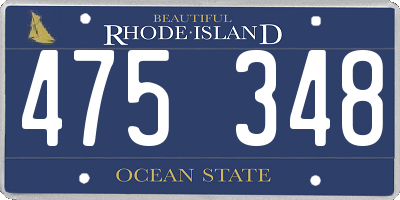 RI license plate 475348