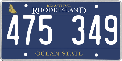 RI license plate 475349