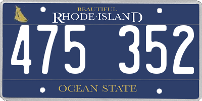 RI license plate 475352