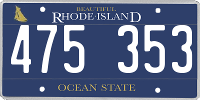RI license plate 475353