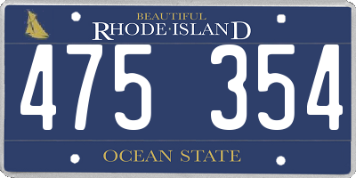 RI license plate 475354