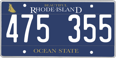 RI license plate 475355