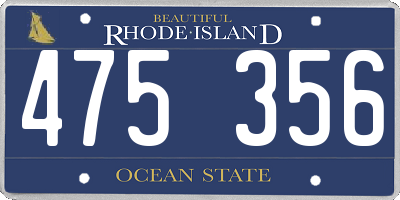 RI license plate 475356