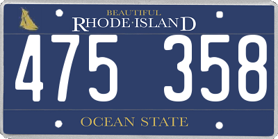 RI license plate 475358