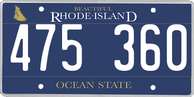 RI license plate 475360
