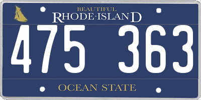 RI license plate 475363