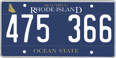 RI license plate 475366
