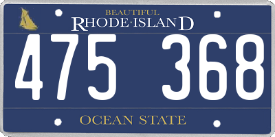 RI license plate 475368
