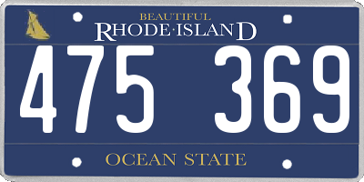 RI license plate 475369