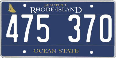 RI license plate 475370