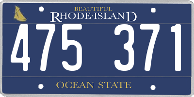 RI license plate 475371