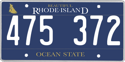 RI license plate 475372