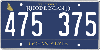 RI license plate 475375