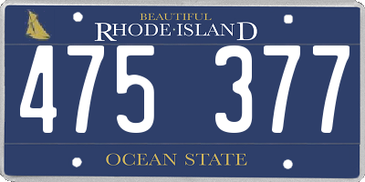 RI license plate 475377